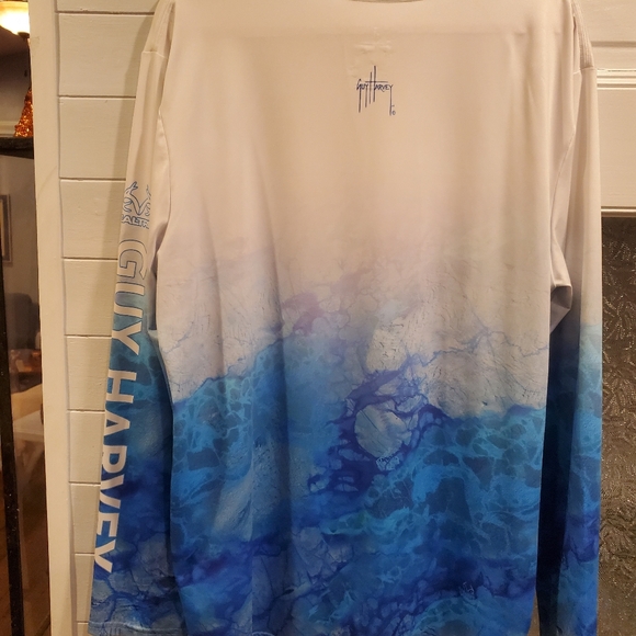 Like New Guy Harvey Men's Sun Performance Long Sleeve Shirt Sailfish fishing Xl - Picture 6 of 7